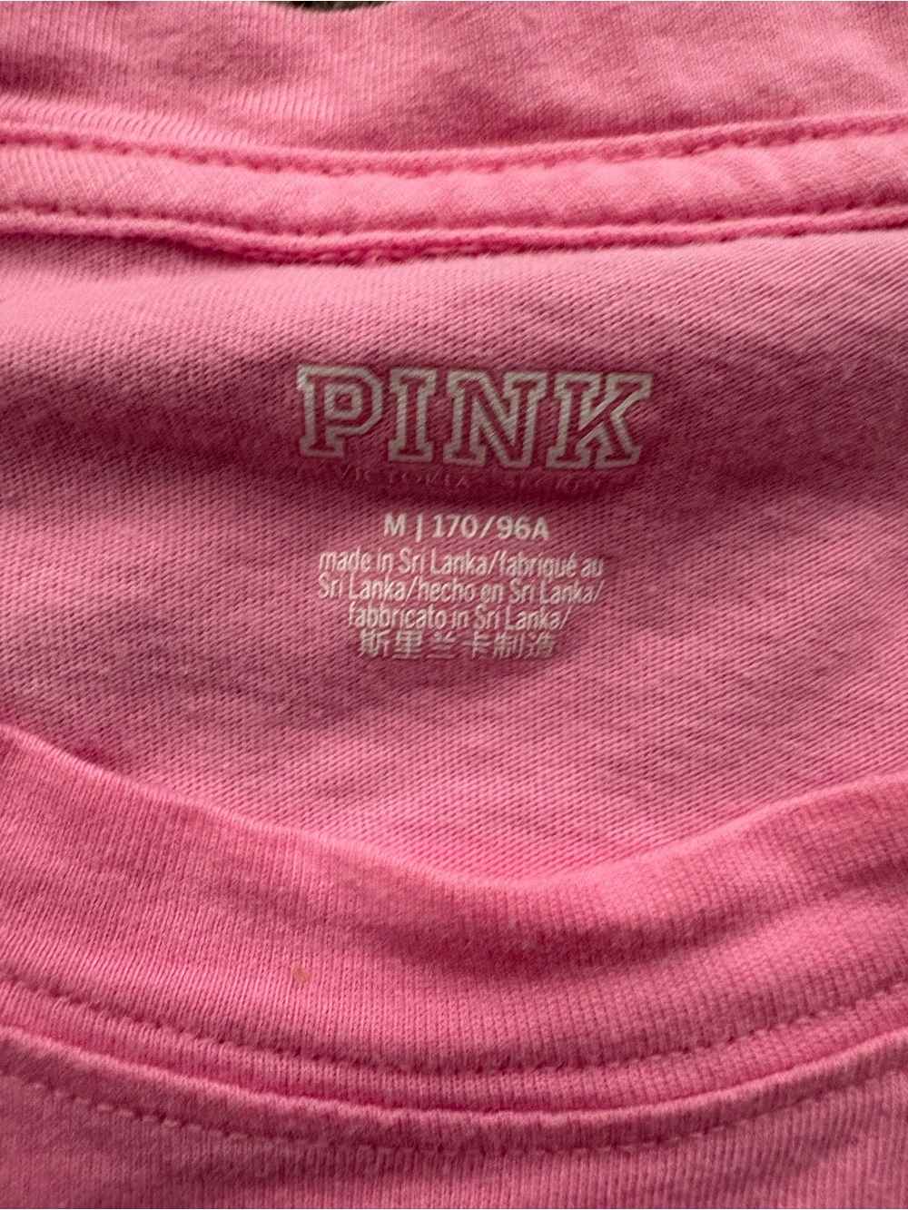 Victoria's Secret PINK Pink Long Sleeve Graphic Tee Shirt Size Medium Y2K - Picture 3 of 5